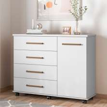 Cômoda Flora 1 Porta 4 Gavetas 1,25 m - Comoda para Quarto - Demobile