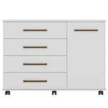 Cômoda Sapateira 1 Porta 4 Gavetas Cora Branco
