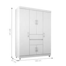 Conjunto Cabeceira e Guarda Roupa Casal Terni Branco