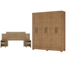 Conjunto Cabeceira e Guarda Roupa Casal Virgina Amendola