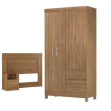 Conjunto Cabeceira e Guarda Roupa Vicenza Amendola