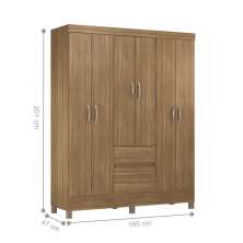 Conjunto Quarto Guarda Roupa e Comoda Forggia Amendola