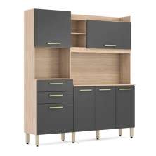 Cozinha Compacta 6 Portas 2 Gavetas Selecta 96211 Avena Grafito Demobile