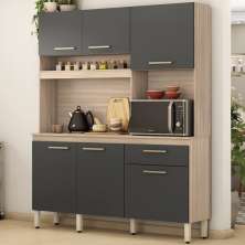 Cozinha Compacta 6 Portas Alamo 91601 Avena Grafito Demobile