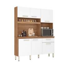 Cozinha Compacta 6 Portas Miami Amêndola Branco