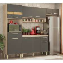 Cozinha Compacta 99101 Com Balcao 93101 Avena Grafito Dama Demobile