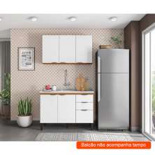 Cozinha Compacta Firenze I 6 Portas 2 Gavetas Amêndola e Branca