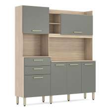 Cozinha Compacta Select 6 Portas e 2 Gavetas Avena/Menta - Demóbile