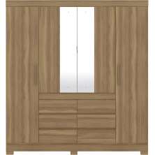 Guarda Roupa Casal 04 Portas Com Espelho 66510 Amendola Touch Demobile