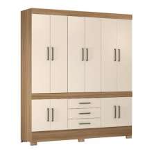 Guarda Roupa Casal 10 Portas New Murano 83530 Amendola Off White Demóbile - Rocha Móveis