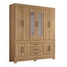 Guarda Roupa Casal 10 Portas New Murano c/ Espelho 83530EL Amêndola Touch Demóbile - Rocha Móveis