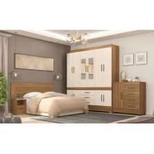 Guarda Roupa Casal 10 Portas New Murano c/ Espelho 83530EL Amendola Off White Demóbile