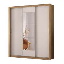 Guarda Roupa Casal 3 Portas Vero c/ Espelho 32270 Amêndola Touch / Off White Demóbile