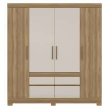 Guarda Roupa Casal 4 Portas 64110 Amendola Off White Demobile