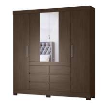 Guarda Roupa Casal 4 Portas Cádis 66510 Ébano Touch Demóbile