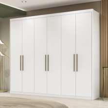 Guarda Roupa Casal 6 Portas Caroline Branco