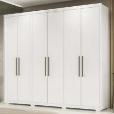 Guarda Roupa Casal 6 Portas Com Pes 63370PE Sumatra Branco Demobile