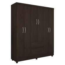 Guarda Roupa Casal 6 Portas Flash ll 62920 Ébano Touch Demóbile