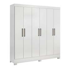 Guarda Roupa Casal 6 Portas Prático 63020 Branco Demóbile