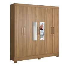 Guarda Roupa Casal 6 Portas Prático c/ Espelho 63020EL Amêndola Touch Demóbile