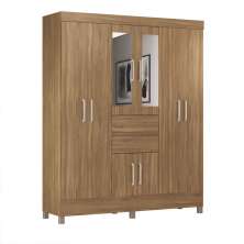 Guarda Roupa Casal 8 Portas Munique c/ Espelho 82060EL Amêndola Touch Demóbile