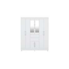 Guarda Roupa Casal 8 Portas Munique c/ Espelho 82060EL Branco Demóbile - Rocha Móveis