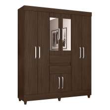 Guarda Roupa Casal 8 Portas Munique c/ Espelho 82060EL Ébano Touch Demóbile