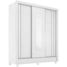 Guarda Roupa Casal Espelho 3 PT Correr 32120 Branco Demobile