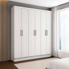 Guarda-Roupa Casal Marine 6 Portas 2 Gavetas Branco