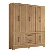 Guarda-Roupa Casal New Murano 10 Portas 3 Gavetas Amêndola