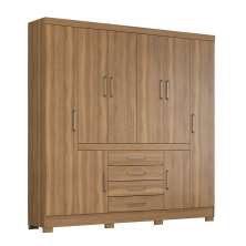 Guarda-Roupa Casal New Realce 8 Portas 4 Gavetas Amêndola