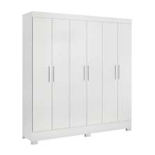 Guarda-Roupa Casal Prático 6 Portas 3 Gavetas Branco
