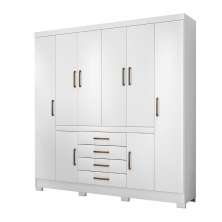 Guarda-Roupa Casal Realce II 8 Portas 4 Gavetas Branco