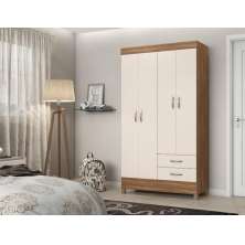 Guarda Roupa Solteiro 4 Portas Astro 42860 Amendola Off White Demóbile - Rocha Móveis