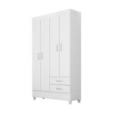 Guarda-Roupa Solteiro Astro Flex 4 Portas 2 Gavetas Branco e Rosa