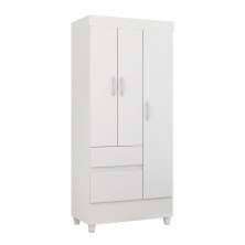 Guarda-Roupa Solteiro Wind Flex 3 Portas 2 Gavetas Branco e Rosa