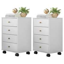 Kit Com 02 Mesa De Cabeceira Presence 9070 Branco Demobile