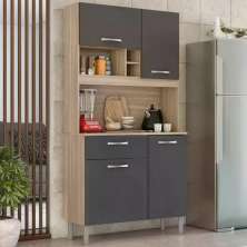 Kit Cozinha 4 Portas 1 Gaveta 91401 Avena Grafito Demobile