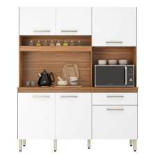 Kit Cozinha Compacta 6 Portas 1 Gaveta Alano Amendola/Branco