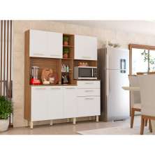 Kit de Cozinha Encanto 7 Portas 2 Gavetas Amendola e Branco