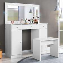 Penteadeira com LED Bailey Branco com Banqueta