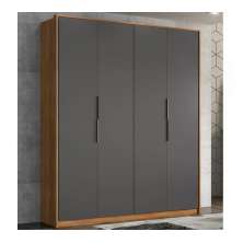 Guarda Roupa Casal 4 Portas Atore Amendola Grafito Demartez