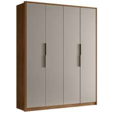 Guarda Roupa Casal 4 Portas Atore Nogueira Nude Prime Tx Demartez