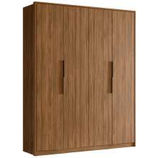 Guarda Roupa Casal 4 Portas Atore Nogueira Touch Demartez