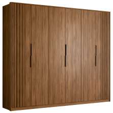 Guarda Roupa Casal 6 PT 6 GAV D66210K Nogueira Touch Demartez