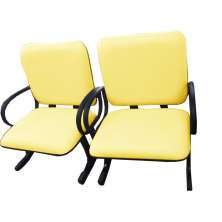 2 Cadeiras de Escritório Linha Plus Size Suporta até 250kg Amarelo