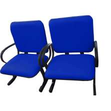 2 Cadeiras de Escritório Linha Plus Size Suporta até 250kg Azul