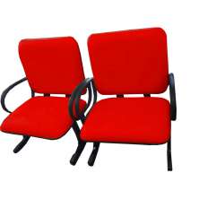 2 Cadeiras de Escritório Linha Plus Size Suporta até 250kg Vermelho