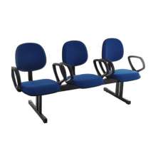 Cadeira Executiva em longarina com 3 lugares Linha Robust