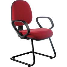 Cadeira Interlocutor Para Escritório Linha Confort Vermelho